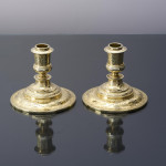 Pair of Victorian silver-gilt ship's candlesticks