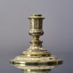 Pair of Victorian silver-gilt ship's candlesticks