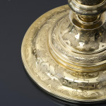 Pair of Victorian silver-gilt ship's candlesticks