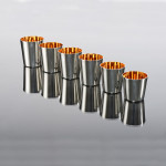 Set of six silver stacking beakers or stirrup cups