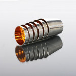 Set of six silver stacking beakers or stirrup cups