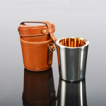 Set of six silver stacking beakers or stirrup cups