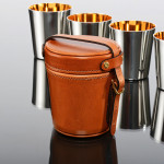 Set of six silver stacking beakers or stirrup cups