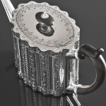 George III ribbed & brightcut silver teapot