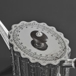 George III ribbed & brightcut silver teapot