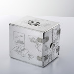 Handmade 3-drawer Japanese Meiji silver jewel box