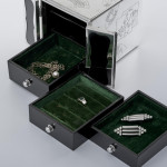 Handmade 3-drawer Japanese Meiji silver jewel box