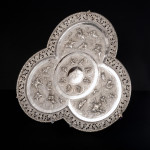 Antique Indian tri-form silver serving tray