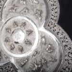 Antique Indian tri-form silver serving tray