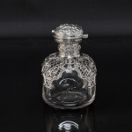 Handblown glass & silver perfume bottle
