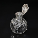 Handblown glass & silver perfume bottle