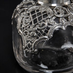 Handblown glass & silver perfume bottle