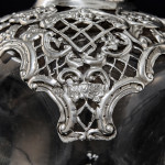 Handblown glass & silver perfume bottle