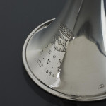 Victorian silver hunting horn clock