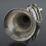 Victorian silver hunting horn clock
