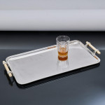 Two-handled Art Deco oblong silver tray