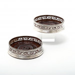 Pair of George III  sterling silver wine bottle coasters