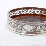 Pair of George III silver wine bottle coasters