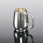 Victorian pear-shaped silver pint mug