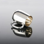 Victorian pear-shaped silver pint mug