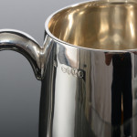 Victorian pear-shaped silver pint mug