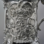 Early-Victorian embossed silver pint mug