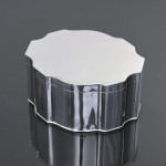 Large scalloped silver tea caddy