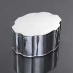 Large scalloped silver tea caddy