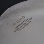 Large scalloped silver tea caddy