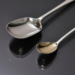 Set of antique Edwardian hand-forged 4-prong Rattail pattern silver cutlery for 24