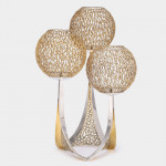 Mid-century sterling silver & silver-gilt silver candelabrum suite