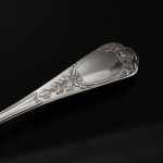 Antique 1st standard French La Regence pattern cutlery set for 12 in canteen