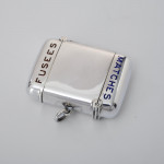 Large double-ended antique sterling silver pocket vesta match box