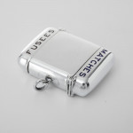 Large double-ended antique sterling silver pocket vesta match box