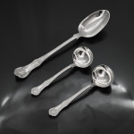 Set Queen's pattern sterling silver cutlery for 12 by George Adams
