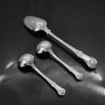 Set Queen's pattern sterling silver cutlery for 12 by George Adams