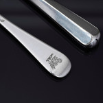 Set of 20th-century antique hand-forged 4-prong Rattail sterling silver cutlery for 12