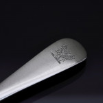 Set of 20th-century antique hand-forged 4-prong Rattail sterling silver cutlery for 12