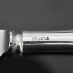 Set of 20th-century antique hand-forged 4-prong Rattail sterling silver cutlery for 12