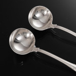 Set of early Victorian hand-forged King's Husk sterling silver cutlery for 12 in canteen