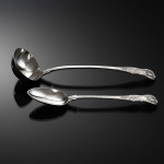 Set of Victorian hand-forged King's pattern sterling silver cutlery for 12