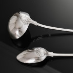 Set of Victorian hand-forged King's pattern sterling silver cutlery for 12