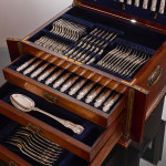 Set of Victorian hand-forged King's pattern sterling silver cutlery for 12