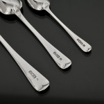 Set of hand-forged one-date-and-maker antique Featheredge pattern stering silver cutlery for 12