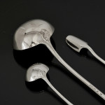 Rare set of Victorian hand-forged Paxton pattern sterling silver cutlery for 12