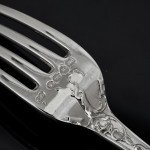 Rare set of Victorian hand-forged Paxton pattern sterling silver cutlery for 12