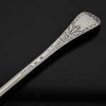 Rare set of Victorian hand-forged Paxton pattern sterling silver cutlery for 12