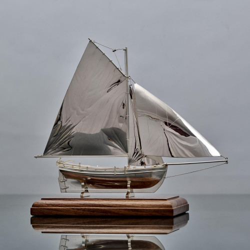 Bespoke: sterling silver yacht model