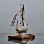 Bespoke: sterling silver yacht model