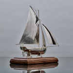 Bespoke: sterling silver yacht model